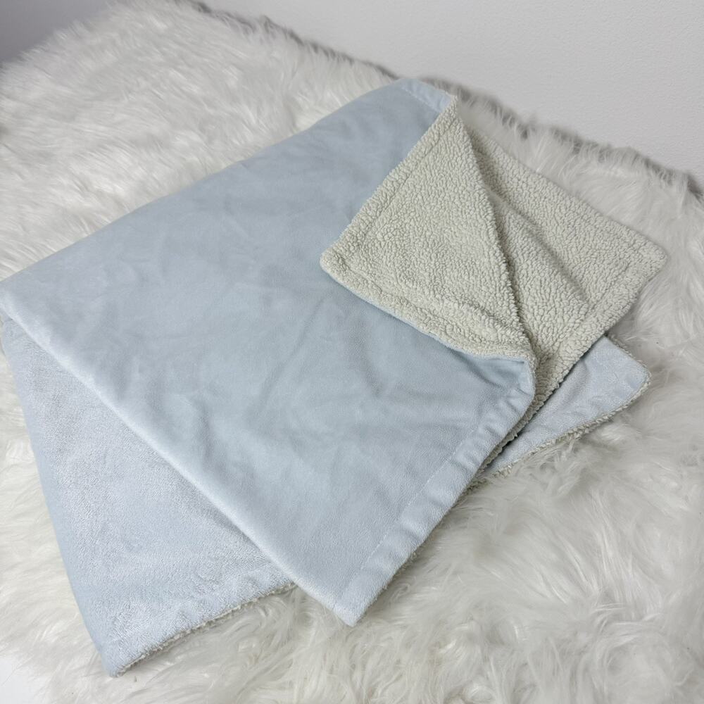 Kyle & Deena Baby Blanket Light Blue Minky Plush Soft